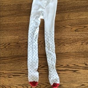 White tights with black polka dots